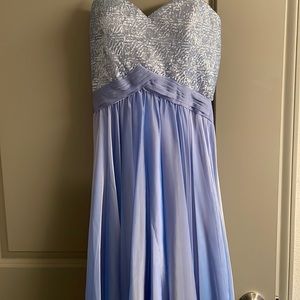 La femme periwinkle sweetheart strapless gown size 6